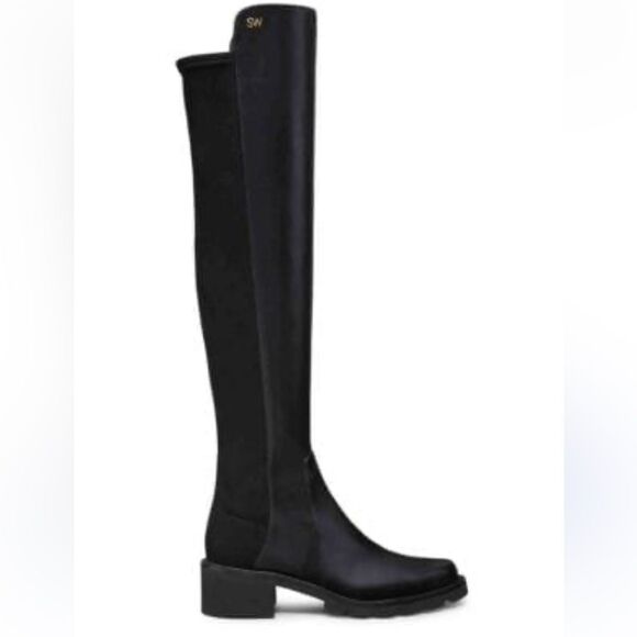 Stuart Weitzman Boots Over the Knee Alina City Leather Black Size EU 36 US 5.5 - Picture 12 of 12